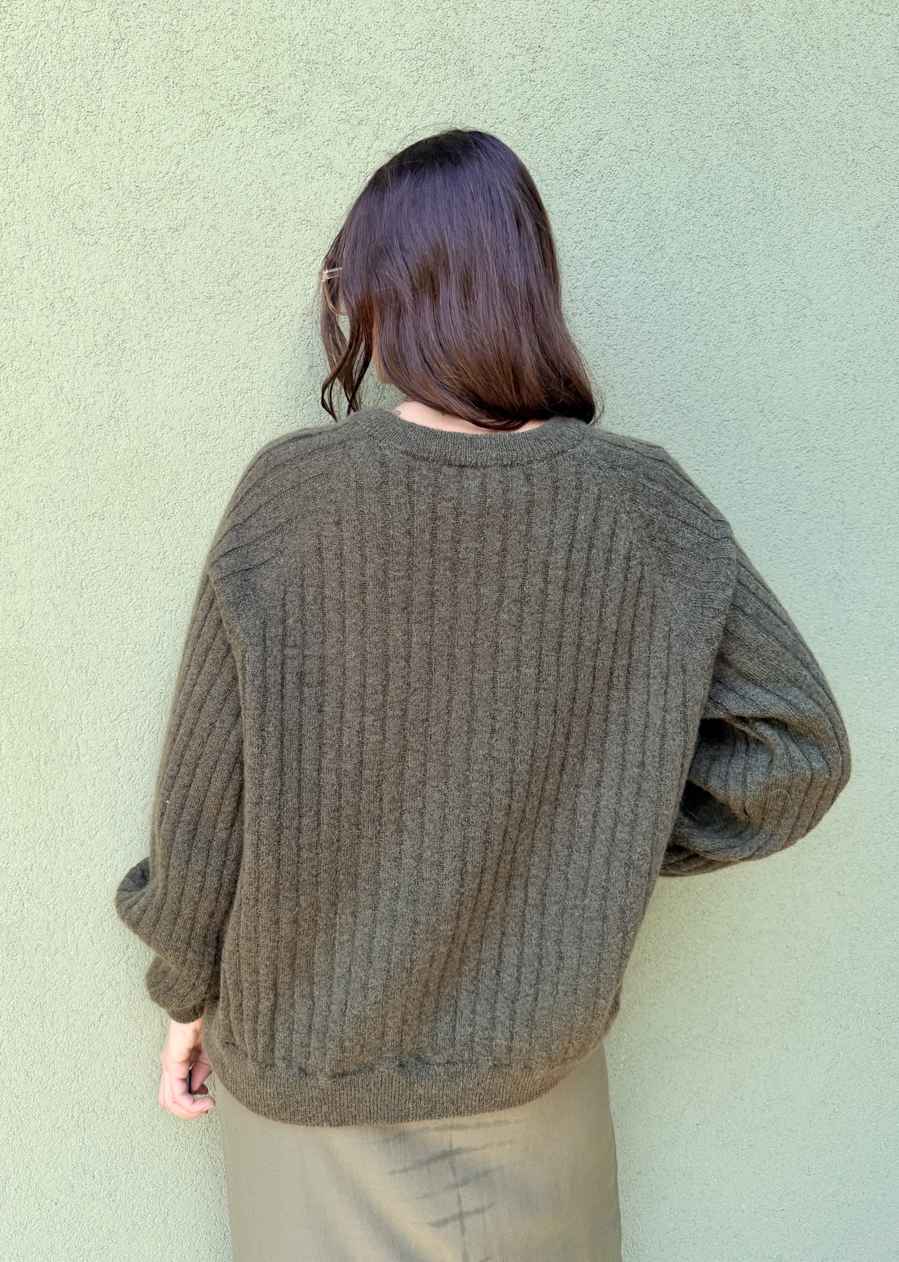 Prążkowany kardigan SELECTED FEMME wełna & moher XXXL - obrazek 3