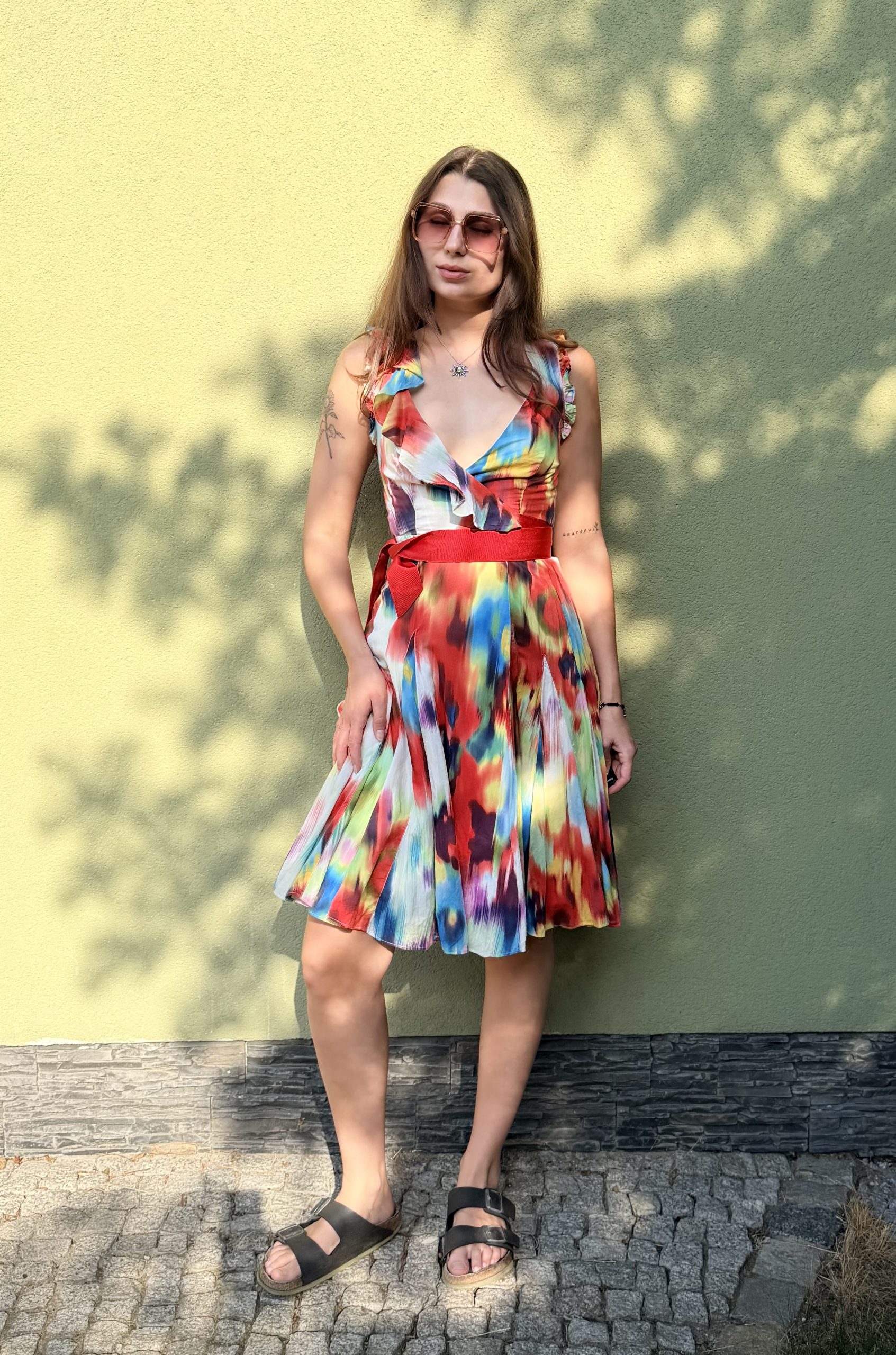 Kolorowa sukienka Ted Baker bawełna & jedwab XXS - obrazek 5