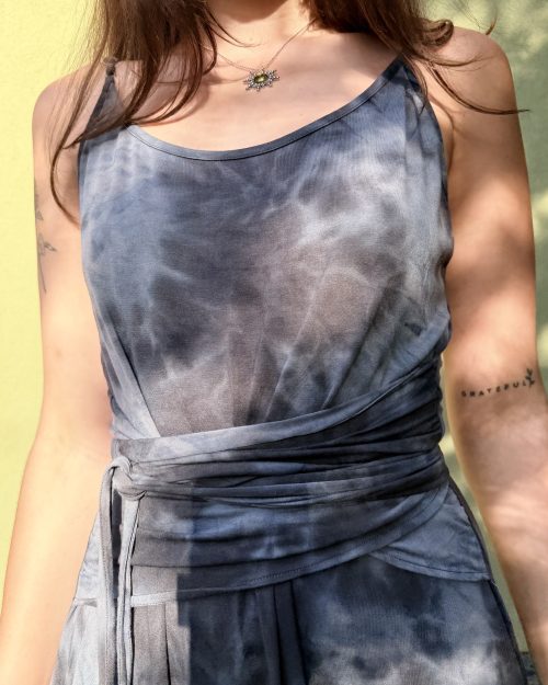 Vintage wiskozowa sukienka tie dye XL...
