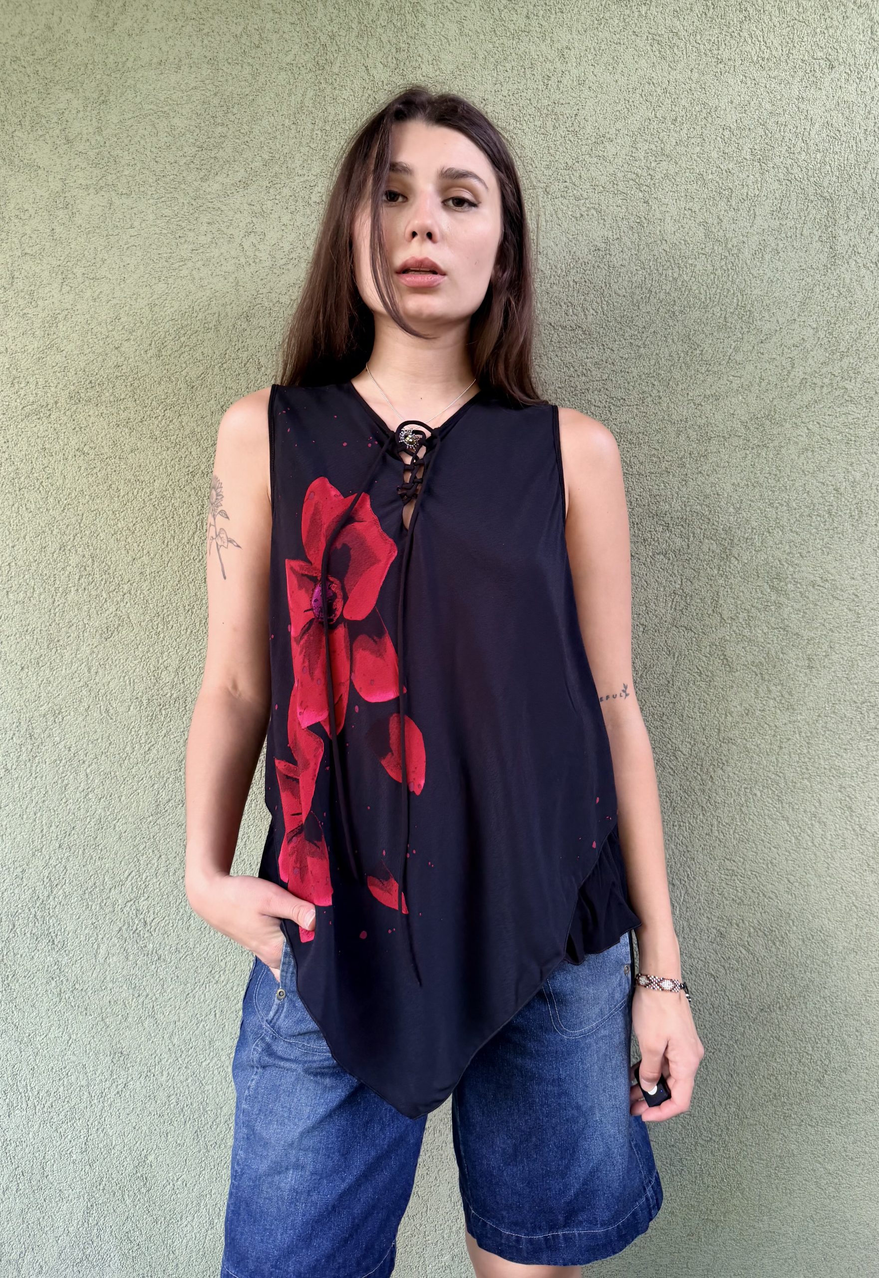 Wiskozowy asymetryczny top Desigual XL - obrazek 7