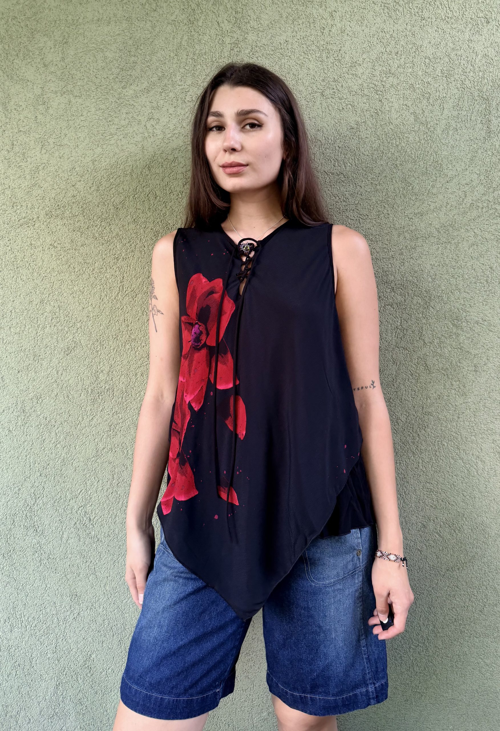 Wiskozowy asymetryczny top Desigual XL - obrazek 5