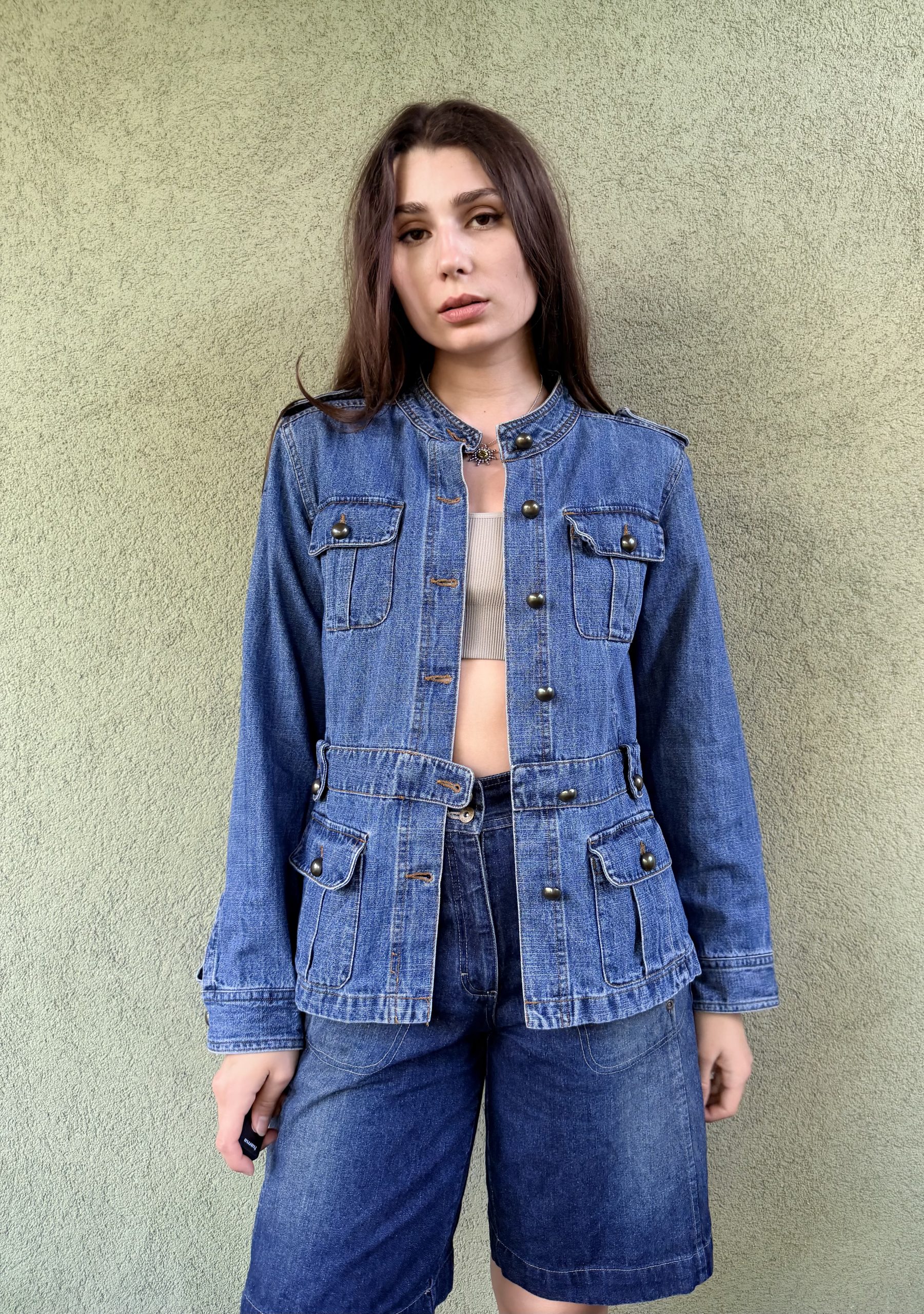 Vintage bawełniana kurtka jeansowa M/L - obrazek 3