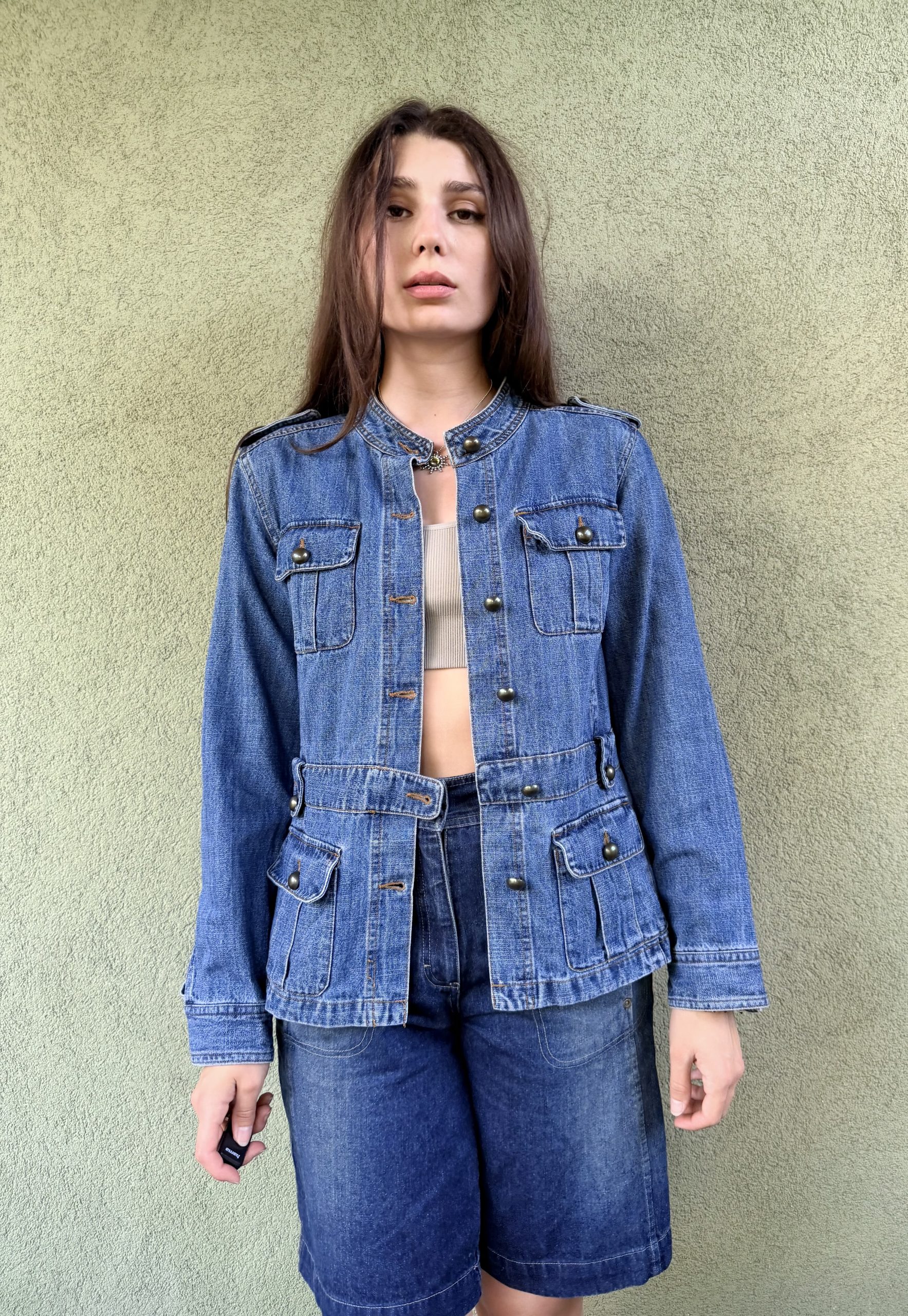 Vintage bawełniana kurtka jeansowa M/L - obrazek 7