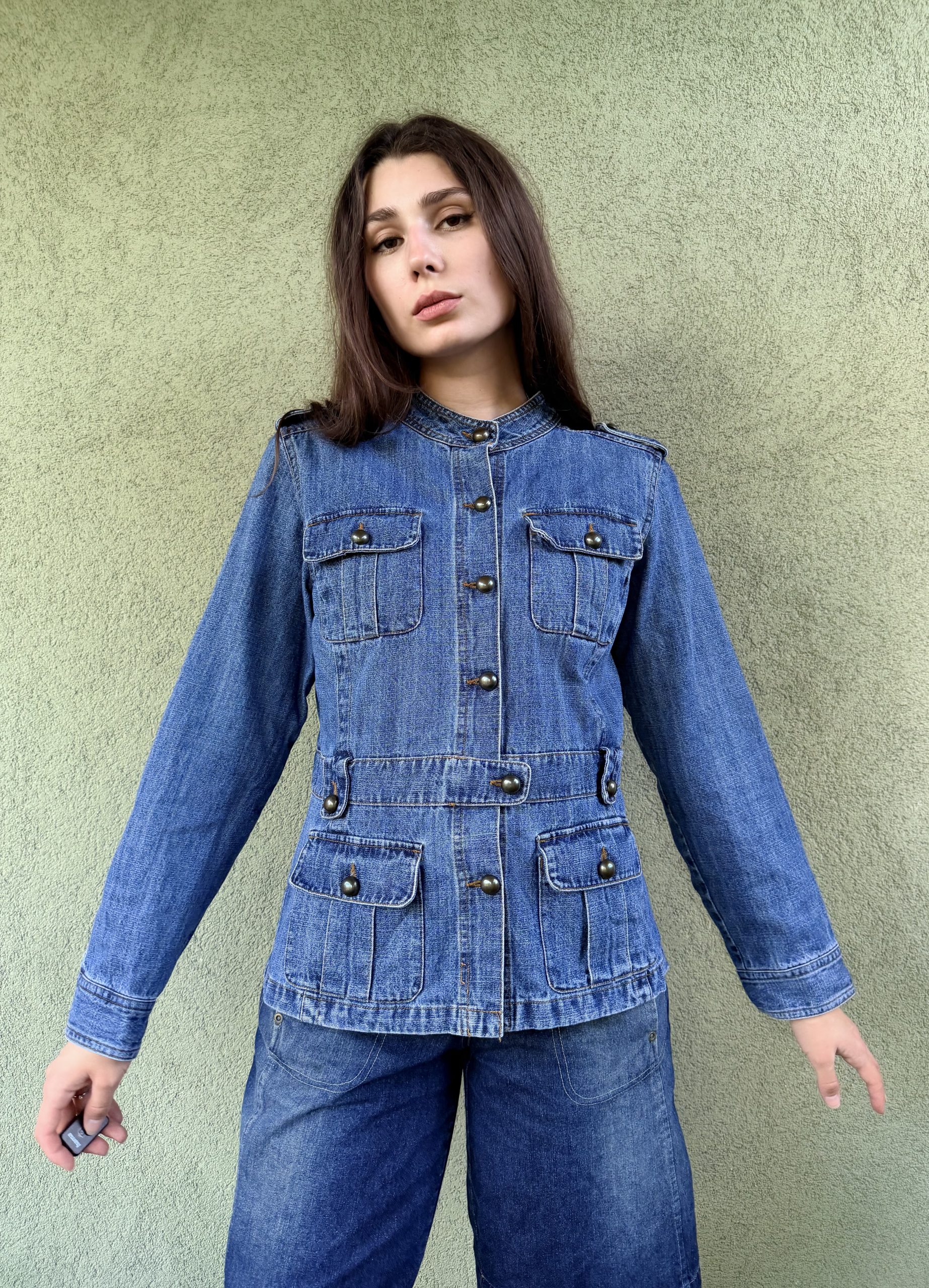 Vintage bawełniana kurtka jeansowa M/L - obrazek 8