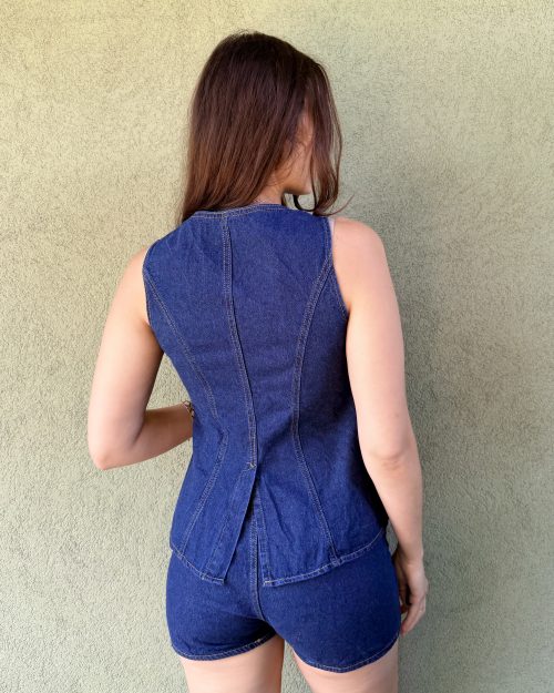 Vintage bawełniany jeansowy komplet S
