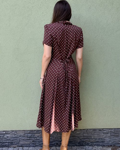 Vintage wiskozowa sukienka w kropki M