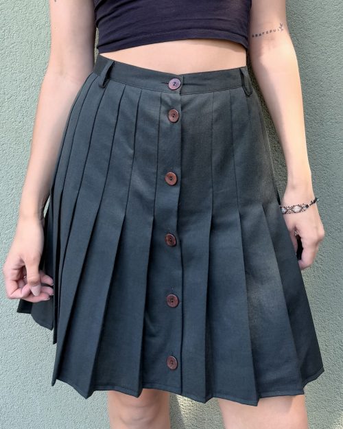 Vintage plisowana spódnica z wełną S/M