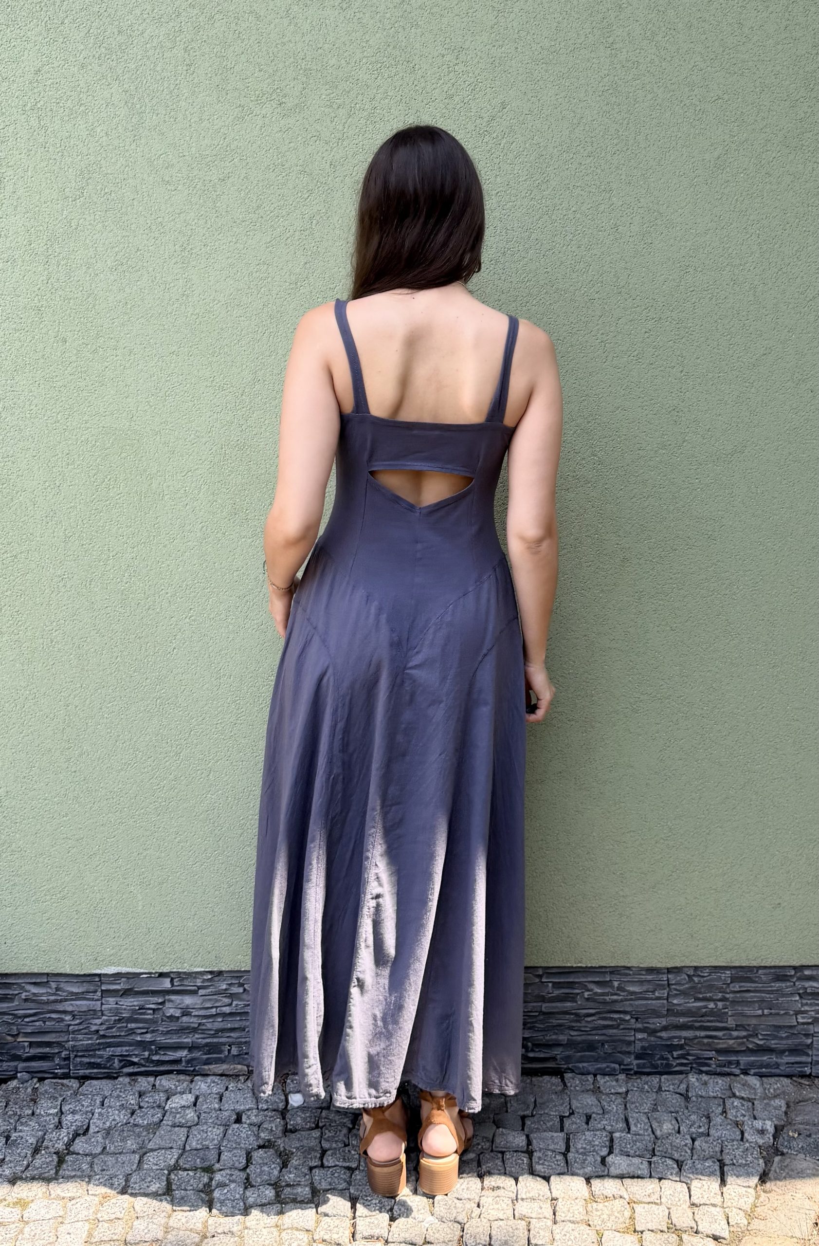 Vintage bawełniana sukienka z obniżoną talią S - obrazek 6