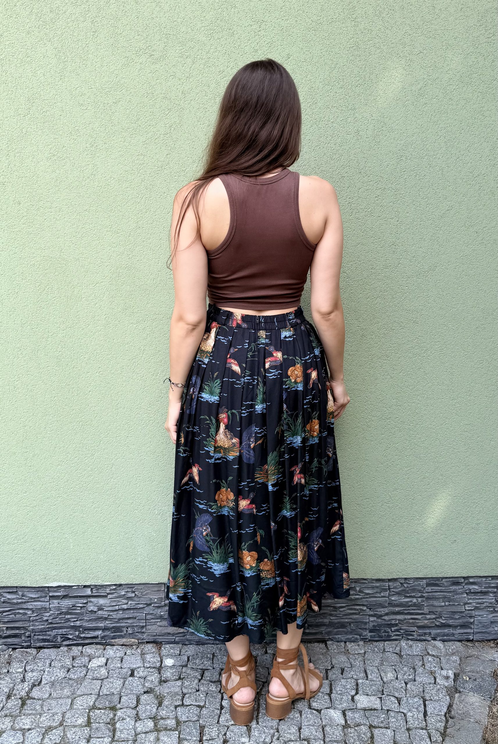Vintage spódnica plisowana w kaczki S - obrazek 5