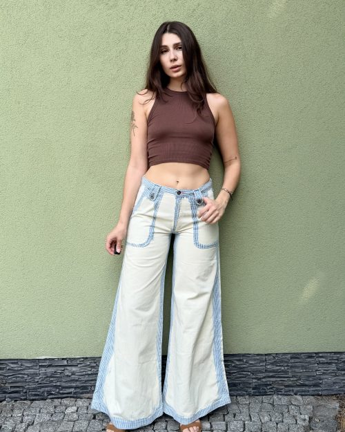 Vintage jeansy z szerokimi nogawkami S