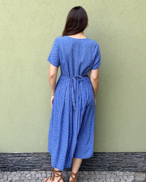 Vintage wiskozowa sukienka w drobne kwiaty M...