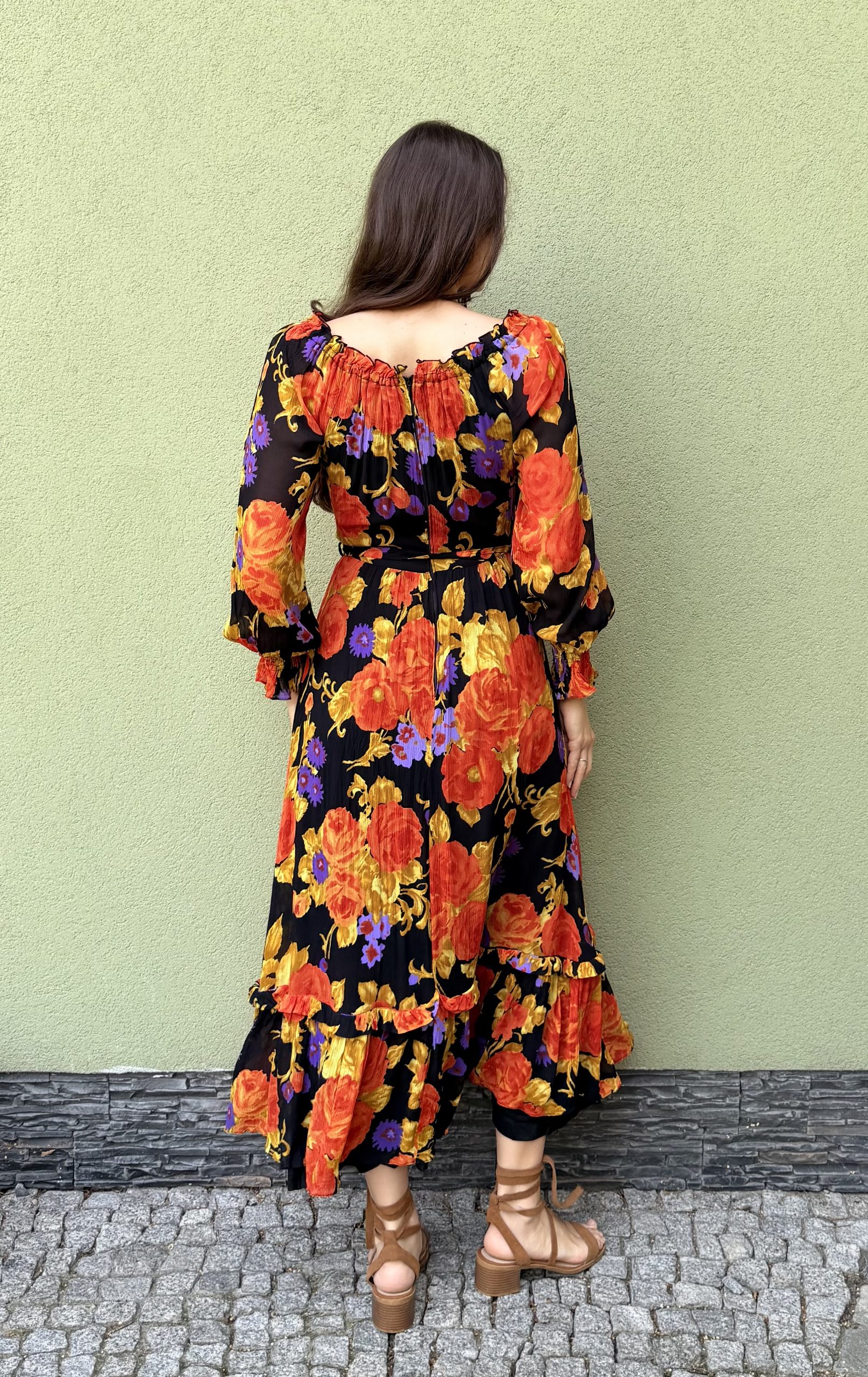 Vintage Vera Mont wiskozowa sukienka w kwiaty M - obrazek 2