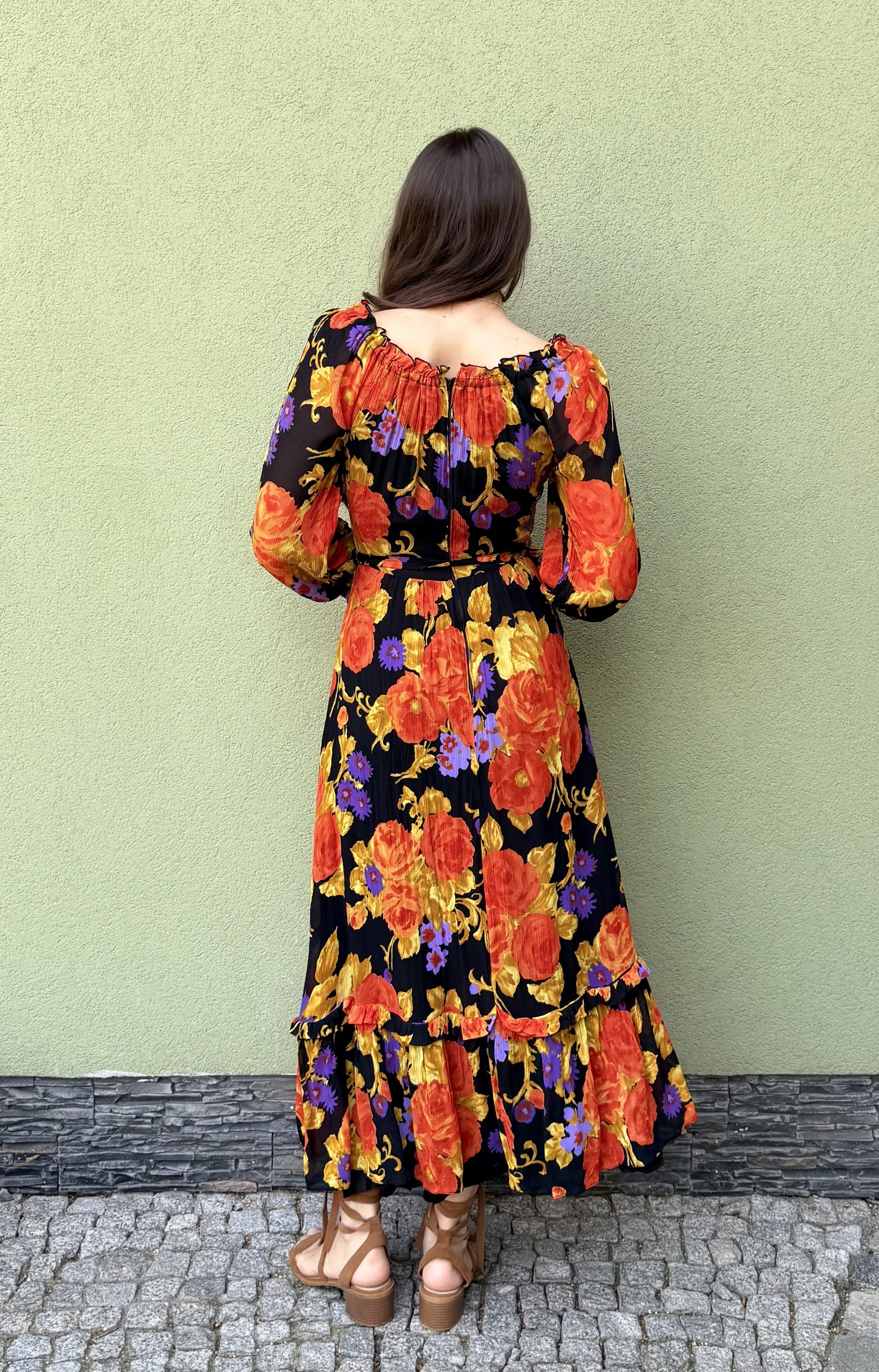 Vintage Vera Mont wiskozowa sukienka w kwiaty M - obrazek 9