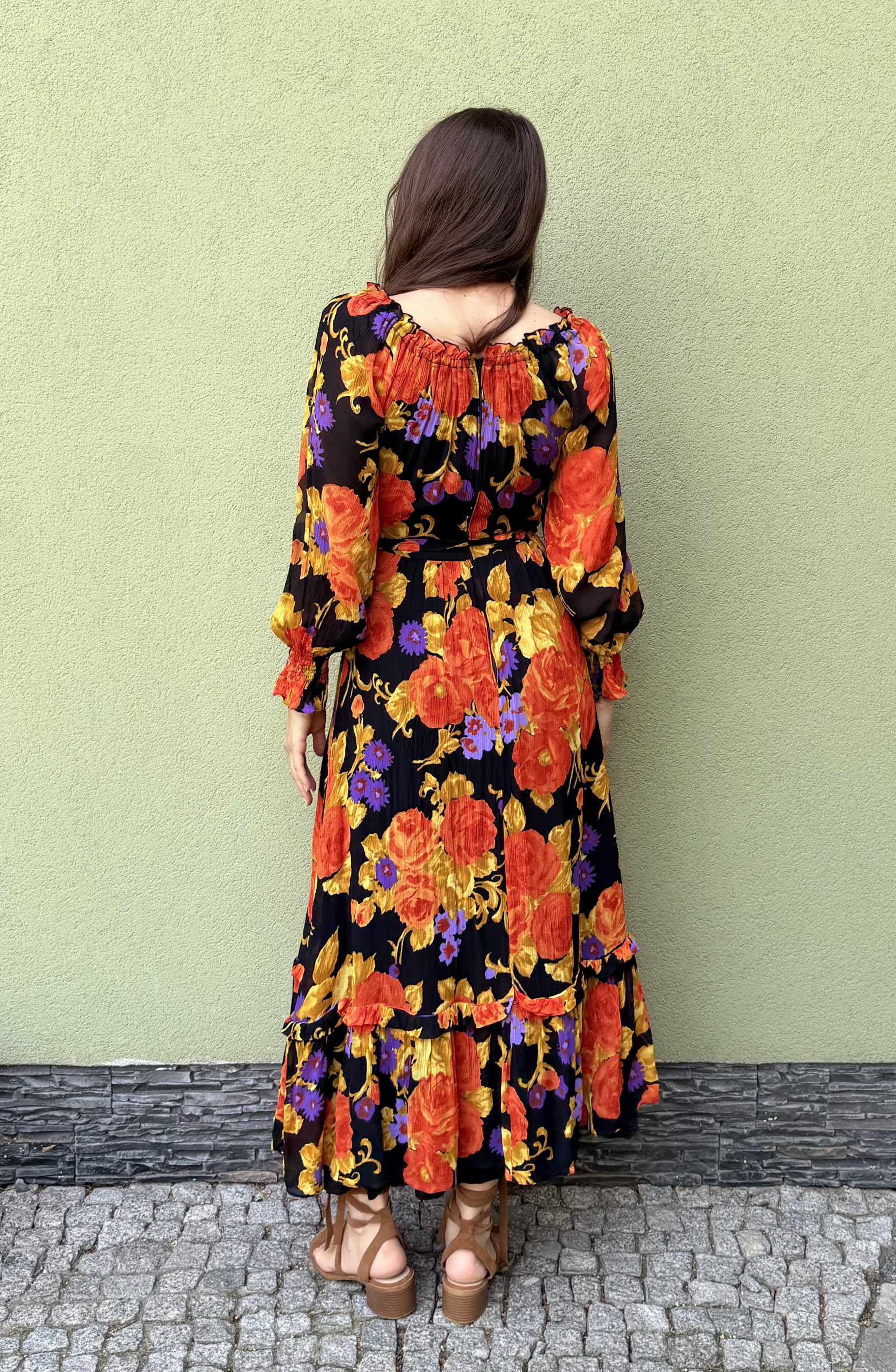 Vintage Vera Mont wiskozowa sukienka w kwiaty M - obrazek 7