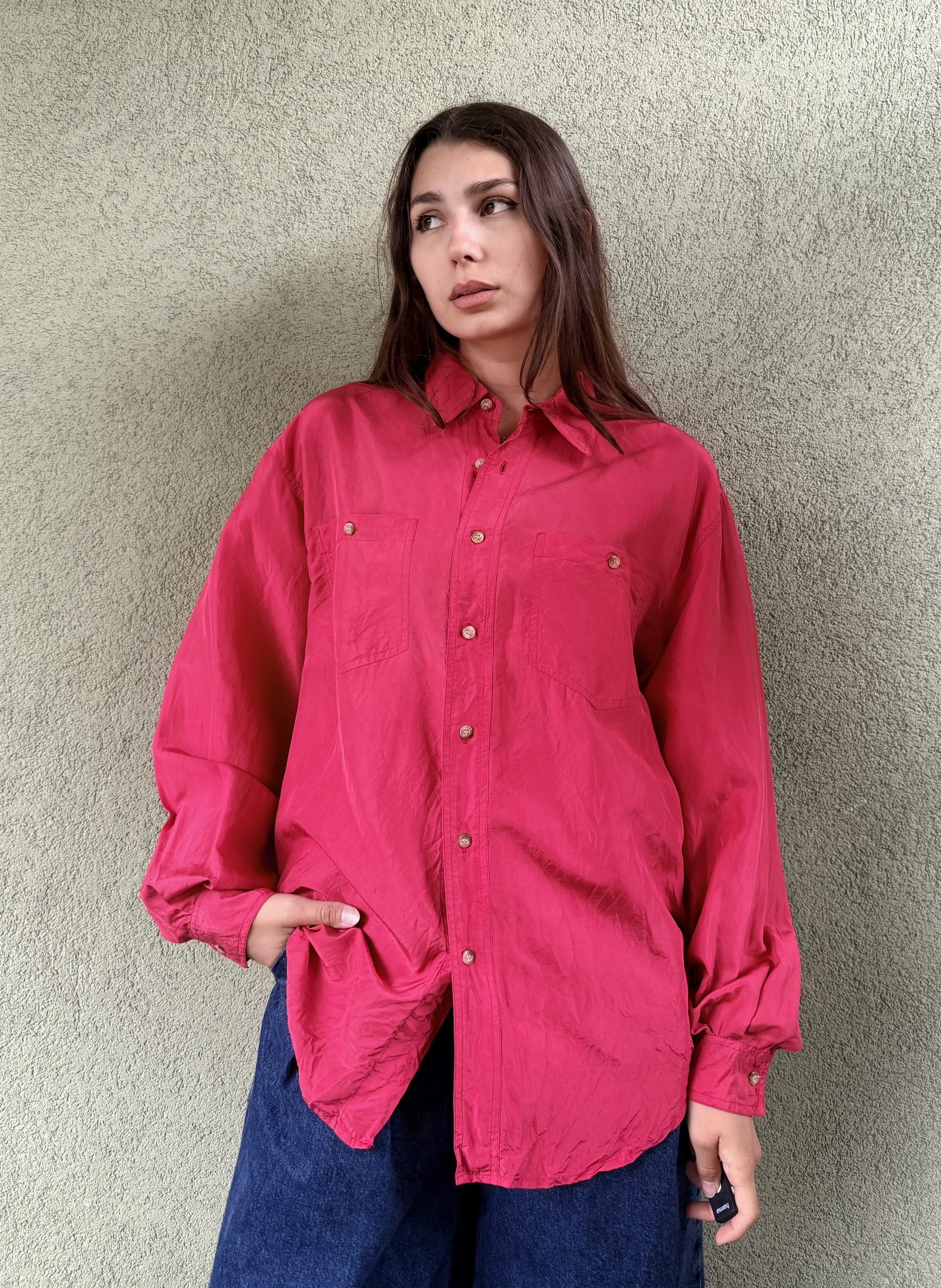 Vintage jedwabna koszula L/XL - obrazek 6