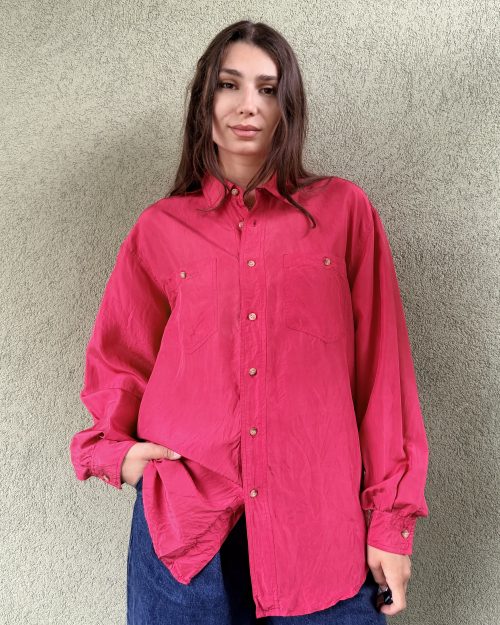 Vintage jedwabna koszula L/XL