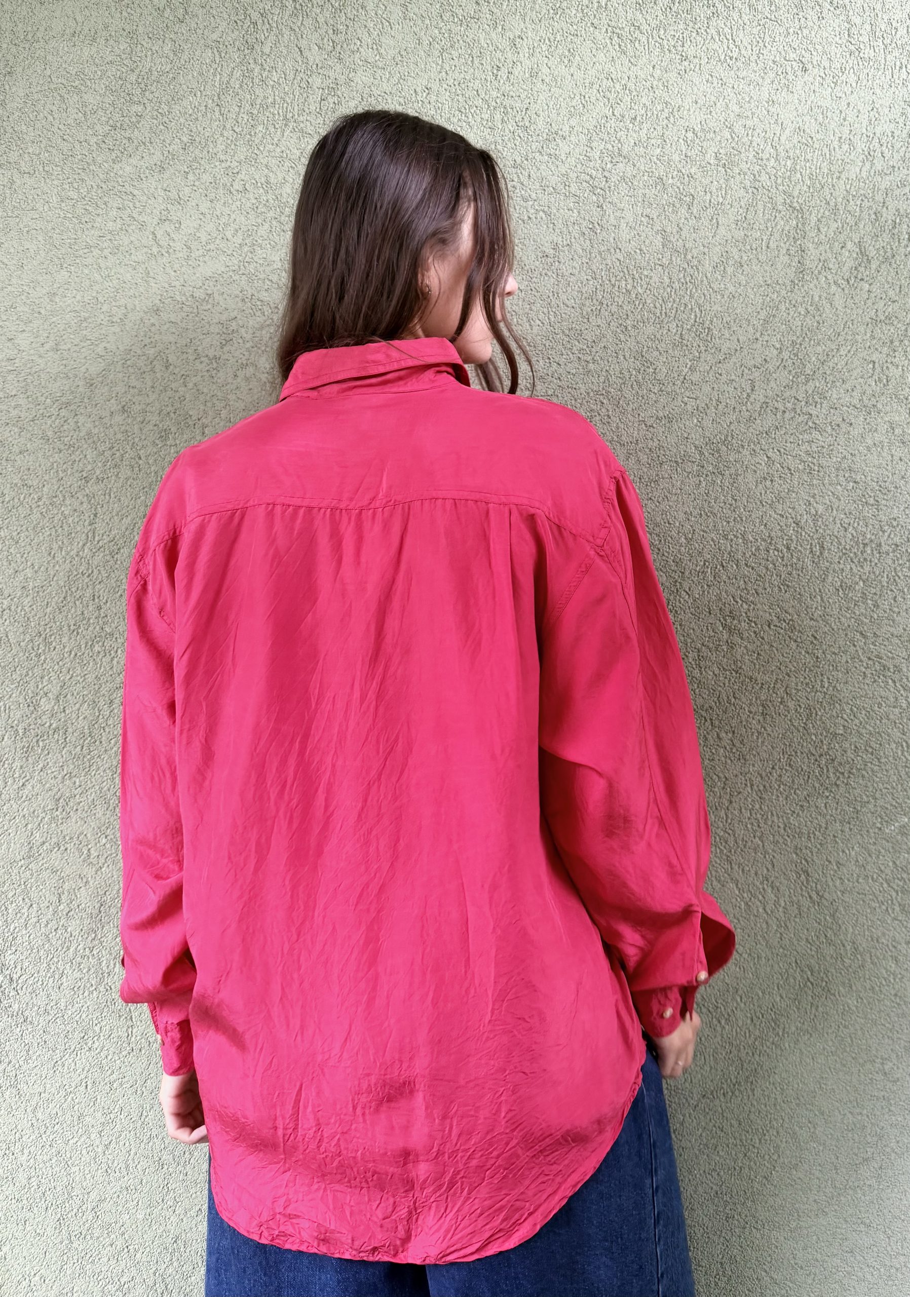 Vintage jedwabna koszula L/XL - obrazek 2
