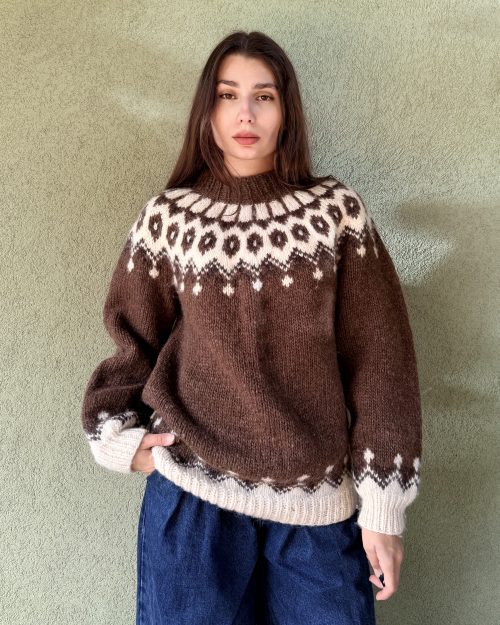Vintage wełniany gruby sweter M