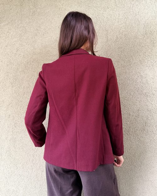 Vintage dwurzędowa marynarka z wełną XS