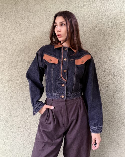 Vintage krótka jeansowa kurtka S