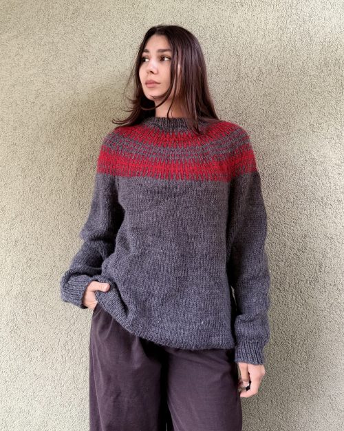 Vintage wełniany norweski sweter XL