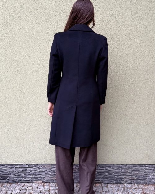 Vintage płaszcz dwurzędowy wełna & angora M/L
